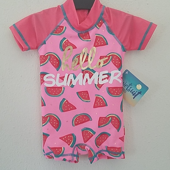 🆕️ Hello Summer Watermelon Scuba Swimsuit - Picture 3 of 6